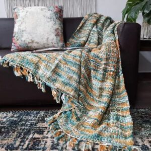 Tarisa Pure Cotton Sofa Throw | Throw for Living Room, Bedroom, Sofa & Chair | Throw Blanket for Sofa, Bed, Chair & Travel