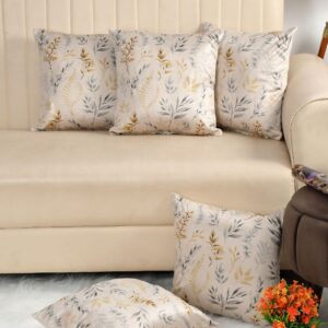 Tarisa Velvet Throw Pillow Covers Printed 16 x 16 Inch | Pack of 5 |
