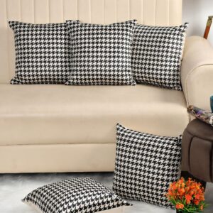 Tarisa Velvet Throw Pillow Covers Printed 16 x 16 Inch | Pack of 5 |
