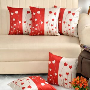 Tarisa Velvet Throw Pillow Covers Printed 16 x 16 Inch | Pack of 5 |