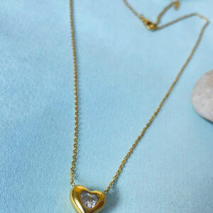 Golden Heart Glow Necklace