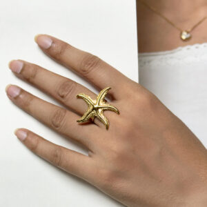 Golden Starfish Ring